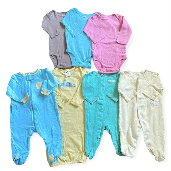 Carter's Other - SOLD Lot of 7 Baby Girl Infant 3 Months Bodysuits One-Piece Rompers Long Sleeve
